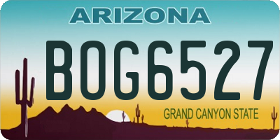 AZ license plate BOG6527