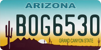 AZ license plate BOG6530