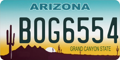 AZ license plate BOG6554