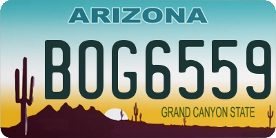 AZ license plate BOG6559