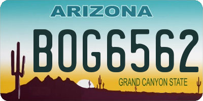 AZ license plate BOG6562