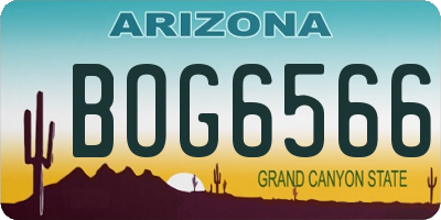 AZ license plate BOG6566