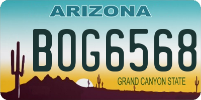 AZ license plate BOG6568