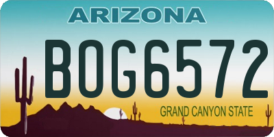 AZ license plate BOG6572