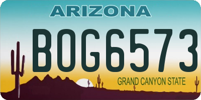 AZ license plate BOG6573