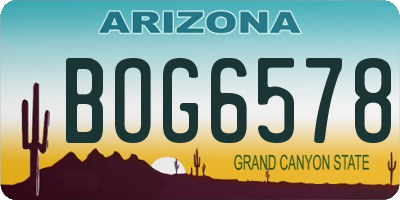AZ license plate BOG6578