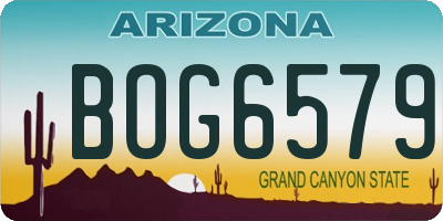 AZ license plate BOG6579