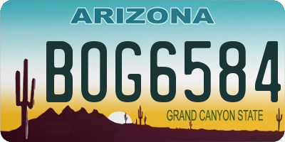 AZ license plate BOG6584