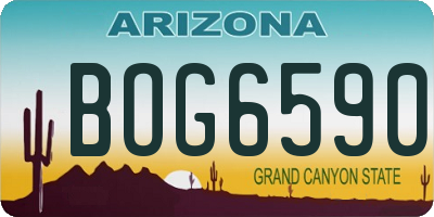 AZ license plate BOG6590