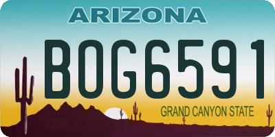 AZ license plate BOG6591