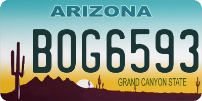 AZ license plate BOG6593