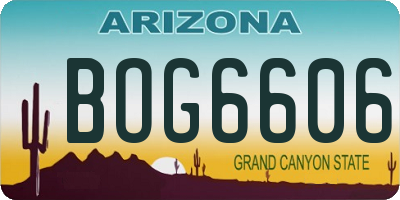 AZ license plate BOG6606