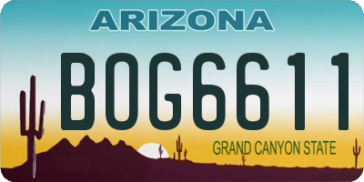 AZ license plate BOG6611