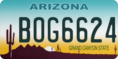 AZ license plate BOG6624