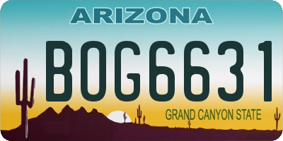 AZ license plate BOG6631