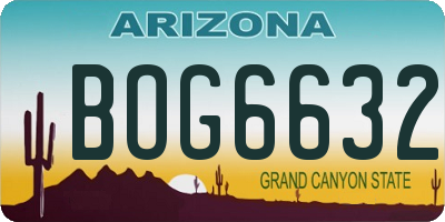 AZ license plate BOG6632