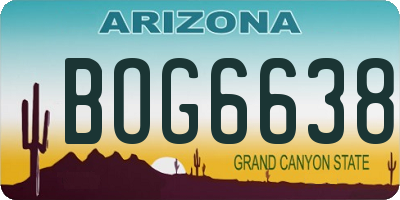 AZ license plate BOG6638