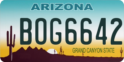 AZ license plate BOG6642