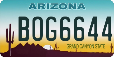 AZ license plate BOG6644