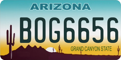 AZ license plate BOG6656