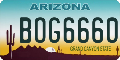 AZ license plate BOG6660