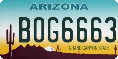 AZ license plate BOG6663