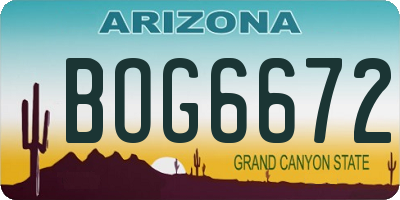 AZ license plate BOG6672