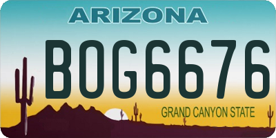 AZ license plate BOG6676