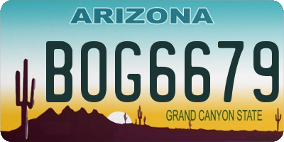 AZ license plate BOG6679