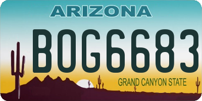 AZ license plate BOG6683