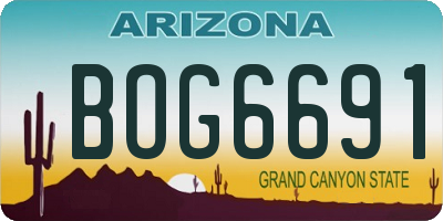 AZ license plate BOG6691