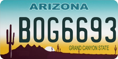AZ license plate BOG6693