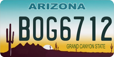 AZ license plate BOG6712