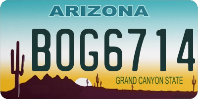 AZ license plate BOG6714
