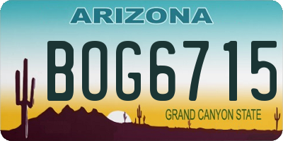 AZ license plate BOG6715