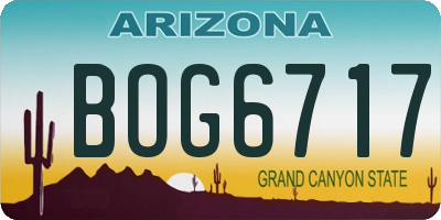 AZ license plate BOG6717