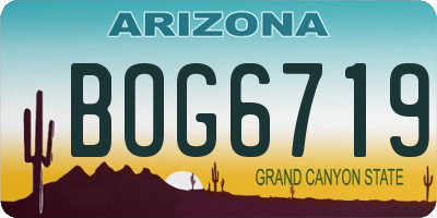 AZ license plate BOG6719