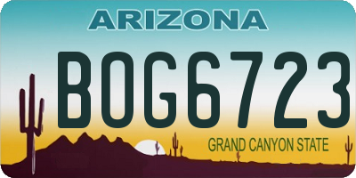 AZ license plate BOG6723