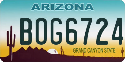 AZ license plate BOG6724