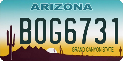 AZ license plate BOG6731