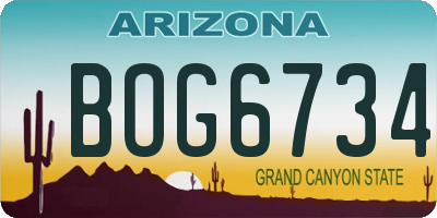 AZ license plate BOG6734