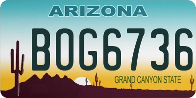 AZ license plate BOG6736