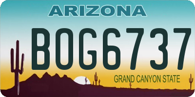 AZ license plate BOG6737