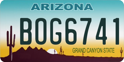 AZ license plate BOG6741