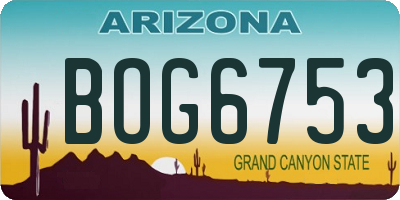 AZ license plate BOG6753