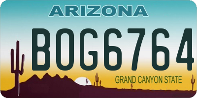 AZ license plate BOG6764