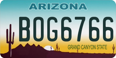 AZ license plate BOG6766