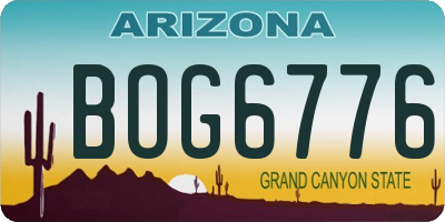 AZ license plate BOG6776