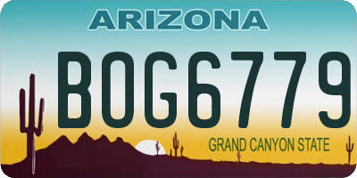 AZ license plate BOG6779