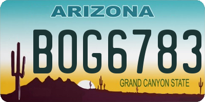 AZ license plate BOG6783
